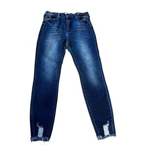 KanCan, High Waist, Distressed Detail, Dark Wash, Skinny